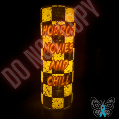 Horror Movies and Chill Glow Tumbler