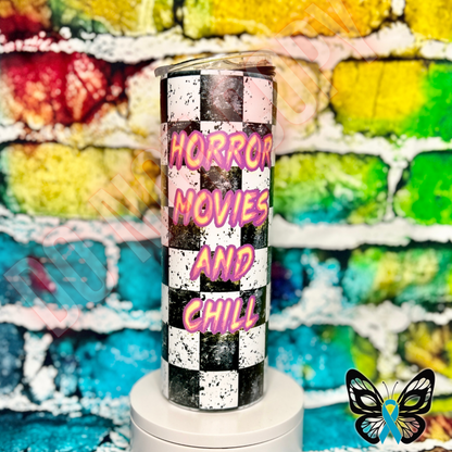 Horror Movies and Chill Glow Tumbler