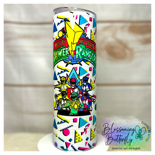 Power Rangers Retro Themed Tumbler