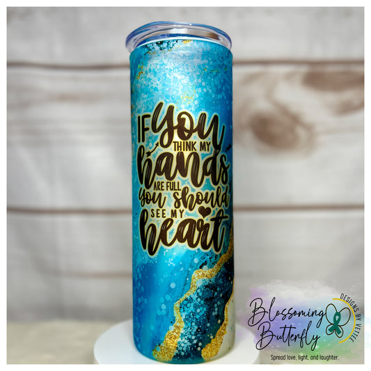 Hands Full Frosted Glass Tumbler