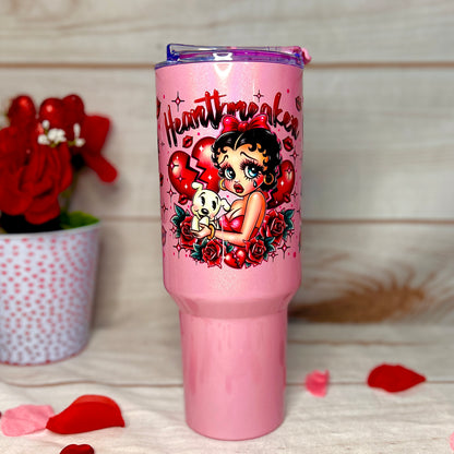 Betty Heartbreaker 40oz Tumbler with handle