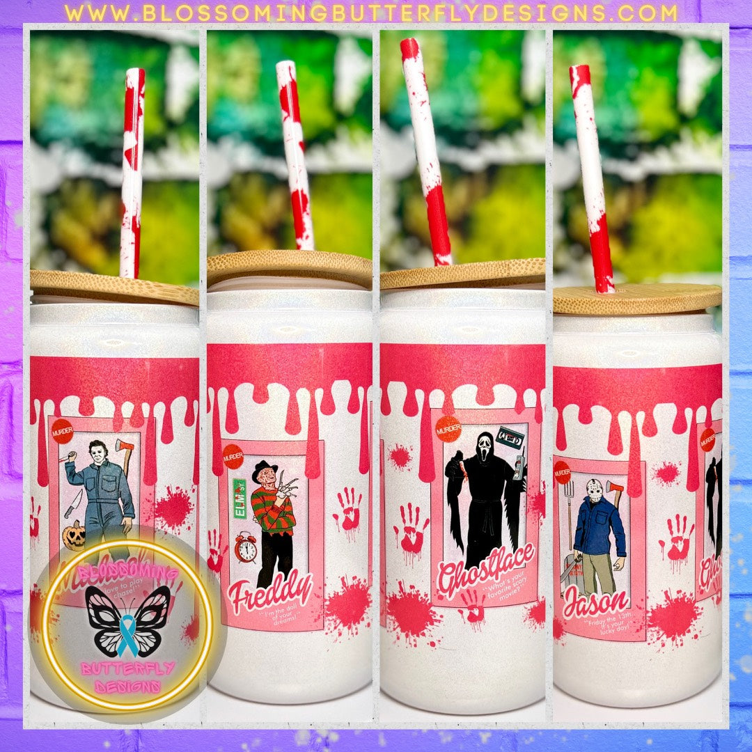 Slashers in Barbie Box Glass Can